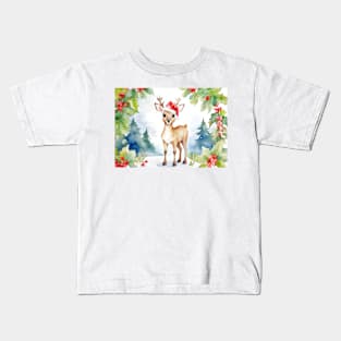 Baby Deer In Winter wonderland Kids T-Shirt